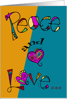 International Day Of Peace, general, psychedelic peace and love card