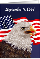 Patriot Day, 9/11, general, bald eagle with a tear, American flag card