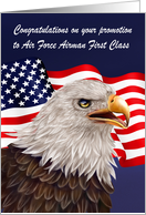 Congratulations, promotion to Air Force Airman First Class, bald eagle card