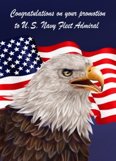 Congratulations, promotion to U.S. Navy Fleet Admiral, bald eagle
