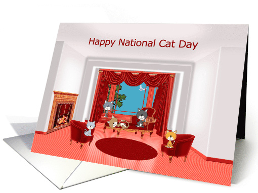 National Cat Day, October 29th, general, a room full of cute cats card