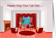 Hug Your Cat Day, June 4th, general, a room full of cute cats card