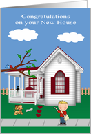 Congratulations on New House with a Beautiful House and Animals card