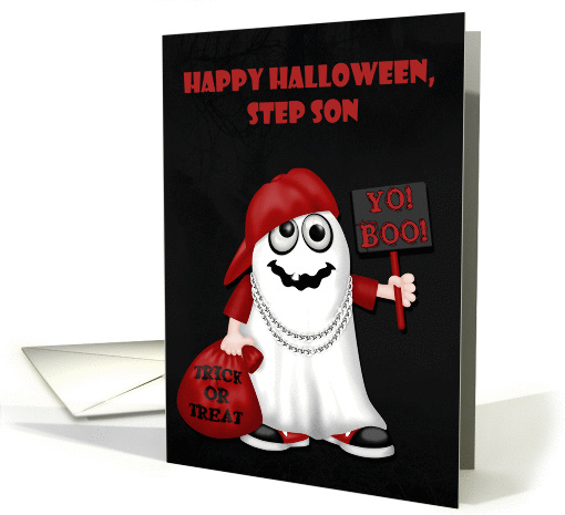 Halloween to Step Son, Rapper ghost with a bag of treats... (1450572)