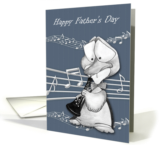 Father's Day, general, a cute duck playing an oboe with... (1453318)