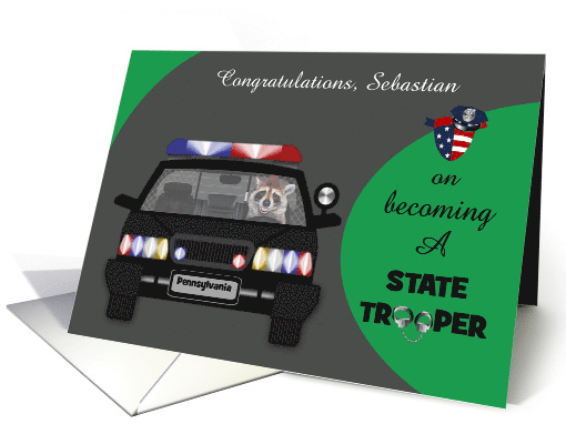 Congratulations on Becoming a State Trooper Custom Name and State card
