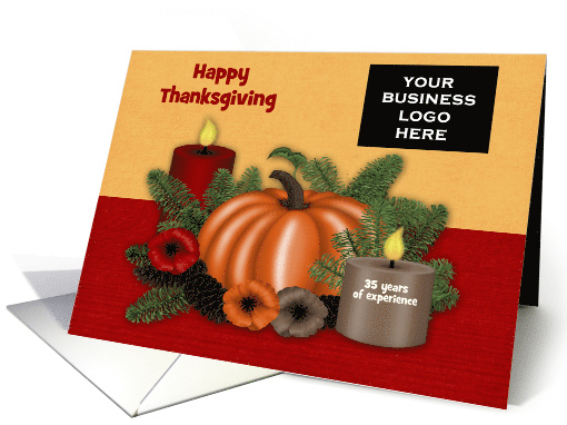 Thanksgiving, business custom logo, beautiful autumn arrangement card