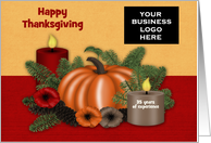Thanksgiving, business custom logo, beautiful autumn arrangement card