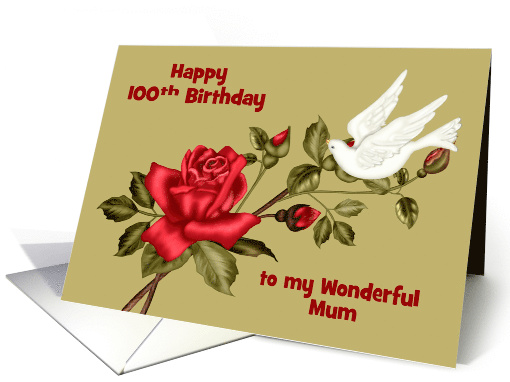 100th Birthday to Mum Custom Relationship with a Dove and... (1454898)