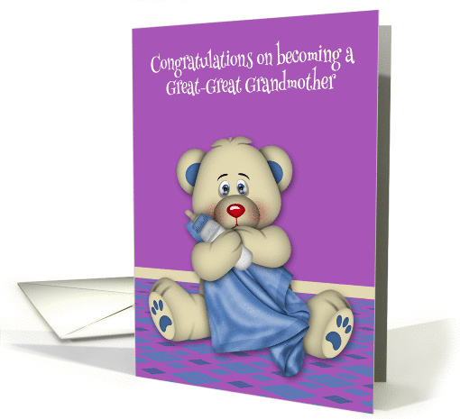 Congratulations, becoming great great grandmother, blue baby boy card