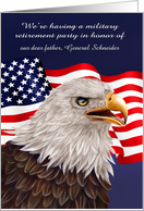 Invitations to Retirement from the military, custom name, rank, eagle card