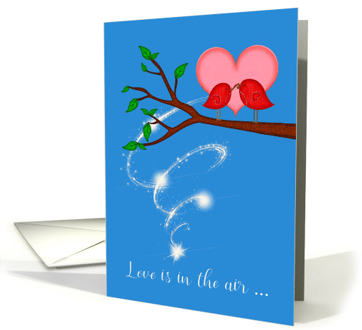 Valentine's Day to Love with Two Cute Female Birds Sharing a Worm card