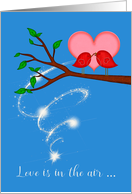 Valentine’s Day to Love with Two Cute Female Birds Sharing a Worm card