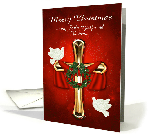 Christmas Custom Name and Relationship with Beautiful White Doves card