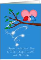 Valentine’s Day to Cousin and His Wife with Adorable Birds and a Worm card