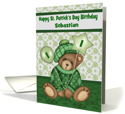 1st Birthday on St. Patrick's Day Custom Name a Bear... (1462502)