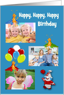 Birthday, photo card, general, three placements for your photos card