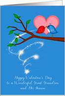 Valentine’s Day to Great Grandson and Fiancee, birds with a worm card