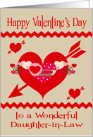 Valentine’s Day to Daughter in Law with Red Hearts and Arrows card