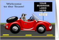 Welcome to the Team, custom logo, car dealership, new employee card