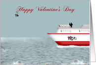 Valentine’s Day, Cruise Ship Theme, love ship out on the ocean card