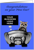 Congratulations on New Car to customer, business custom logo card