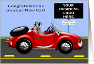 Congratulations on New Car to customer, business custom logo card