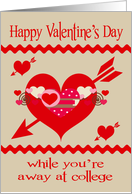 Valentine’s Day while away at college with Colorful Hearts and Zigzags card