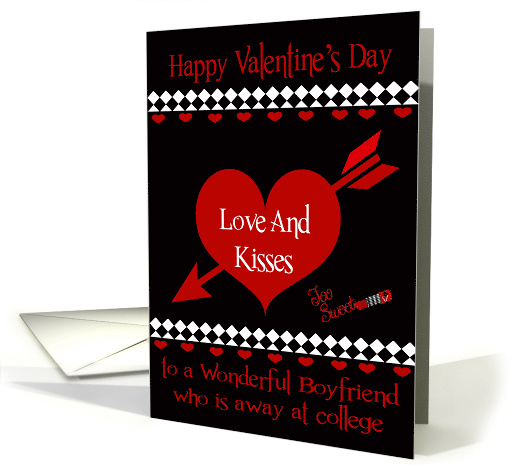 Valentine's Day to Boyfriend away at college, Red hearts,... (1466194)