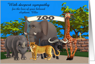 Sympathy for Loss of Zoo Animal Custom with Zoo Entrance and Animals card