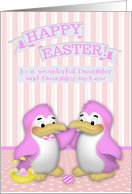 Easter to Daughter and Daughter in Law Card Penguins with a Basket card
