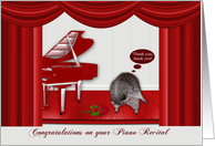 Congratulations on piano recital, general, cutecraccoon taking a bow card