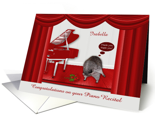 Congratulations on piano recital, custom name, raccoon... (1467418)
