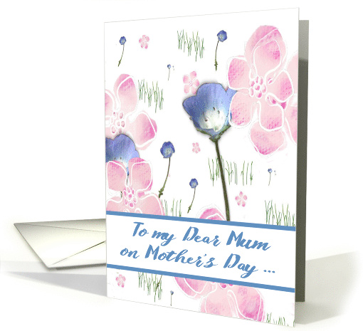 Mother's Day to Mum, pretty colorful flowers on a white... (1470986)