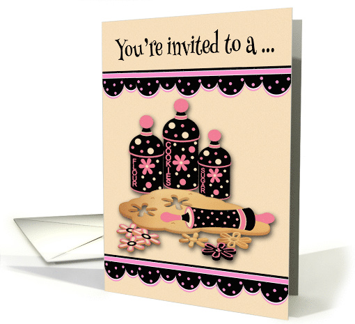 Invitations to Baking Party, cute flower cookie cut outs,... (1478824)