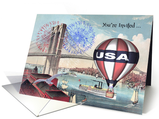 Invitations to 4th Of July Party, Brooklyn Bridge with... (1481190)