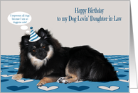 Birthday to Daughter in Law with a Pomeranian Wearing a Birthday Hat card