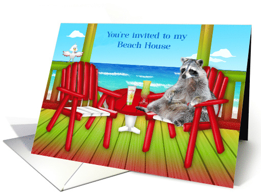 Invitations to My Beach House, Raccoon enjoying a... (1483574)