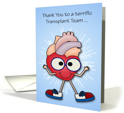 Thank You to Transplant Team, Heart, happy heart with fireworks card