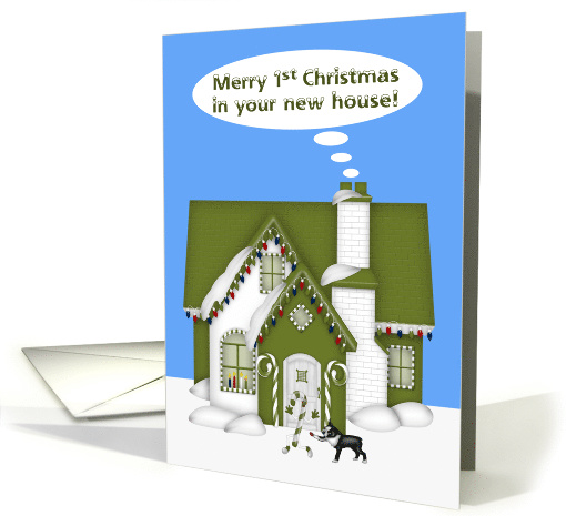 1st Christmas in new house, festive green house with... (1498150)