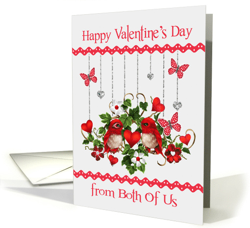 Valentine's Day from Both of Us with Lovebirds and Butterflies card