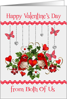 Valentine’s Day from Both of Us with Lovebirds and Butterflies card