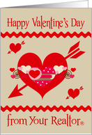 Valentine’s Day from Realtor with Colorful Hearts and Red Zigzags card