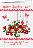 Valentine’s Day to Aunt and Uncle with Lovebirds and Butterflies card