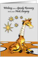Get Well from Neck Surgery Card with a Giraffe Wearing a Neck Brace card