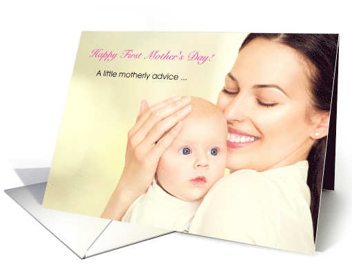 First Mother's Day with a Young mother Holding her Baby Close card