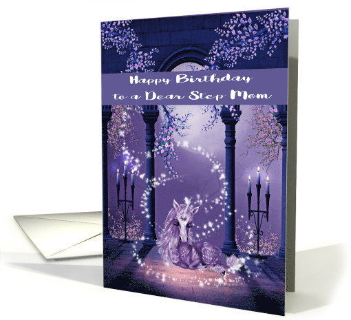 Birthday to Sep Mom, beautiful ultra purple and white unicorn card