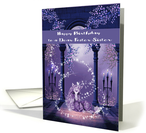 Birthday to Foster Sister, beautiful ultra purple and... (1517816)