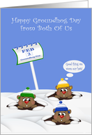 Groundhog Day from Both of Us with Groundhogs Wearing Winter Hats card