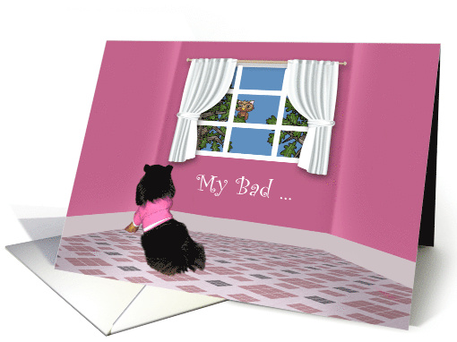 Belated Birthday, general, Sable Pomeranian with face in corner card